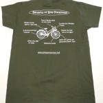 Back of T-shirt featuring Benefits of Bike Pottstown graphic